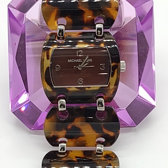 Vintage Michael Kor\'s Brown Tortoise Acetate Women\'s Watch